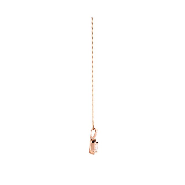 Goldsmiths 9ct Rose Gold Cubic Zirconia Cushion Halo Pendant