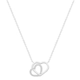 Goldsmiths 9ct White Gold Plain and Cubic Zirconia Heart Necklace