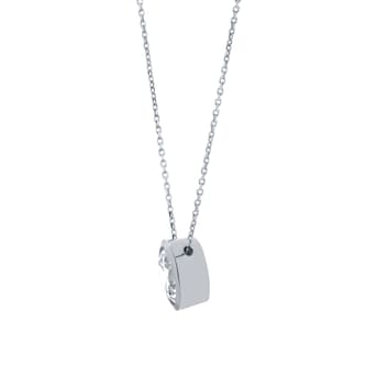 Goldsmiths 9ct White Gold Besel Set Pendant & Earrings Set Goldsmiths 9ct White Gold Besel Set Pendant & Earrings Set
