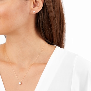 Goldsmiths 9ct Yellow Gold Bezel Set Pendant & Earring Set