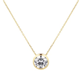 Goldsmiths 9ct Yellow Gold Bezel Set Pendant & Earring Set Goldsmiths 9ct Yellow Gold Bezel Set Pendant & Earring Set