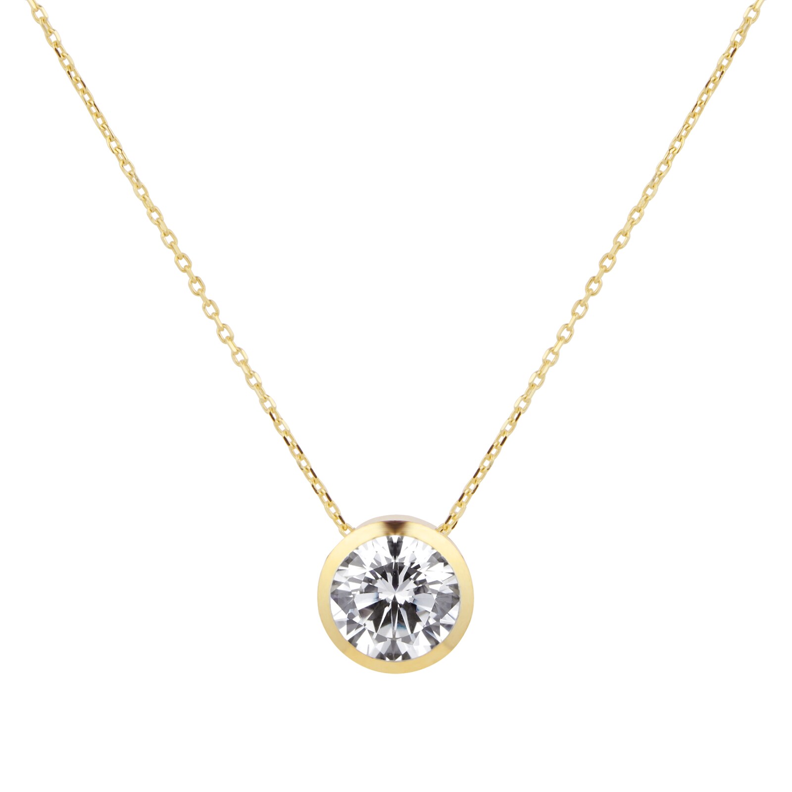 Goldsmiths 9ct Yellow Gold Bezel Set Pendant & Earring Set