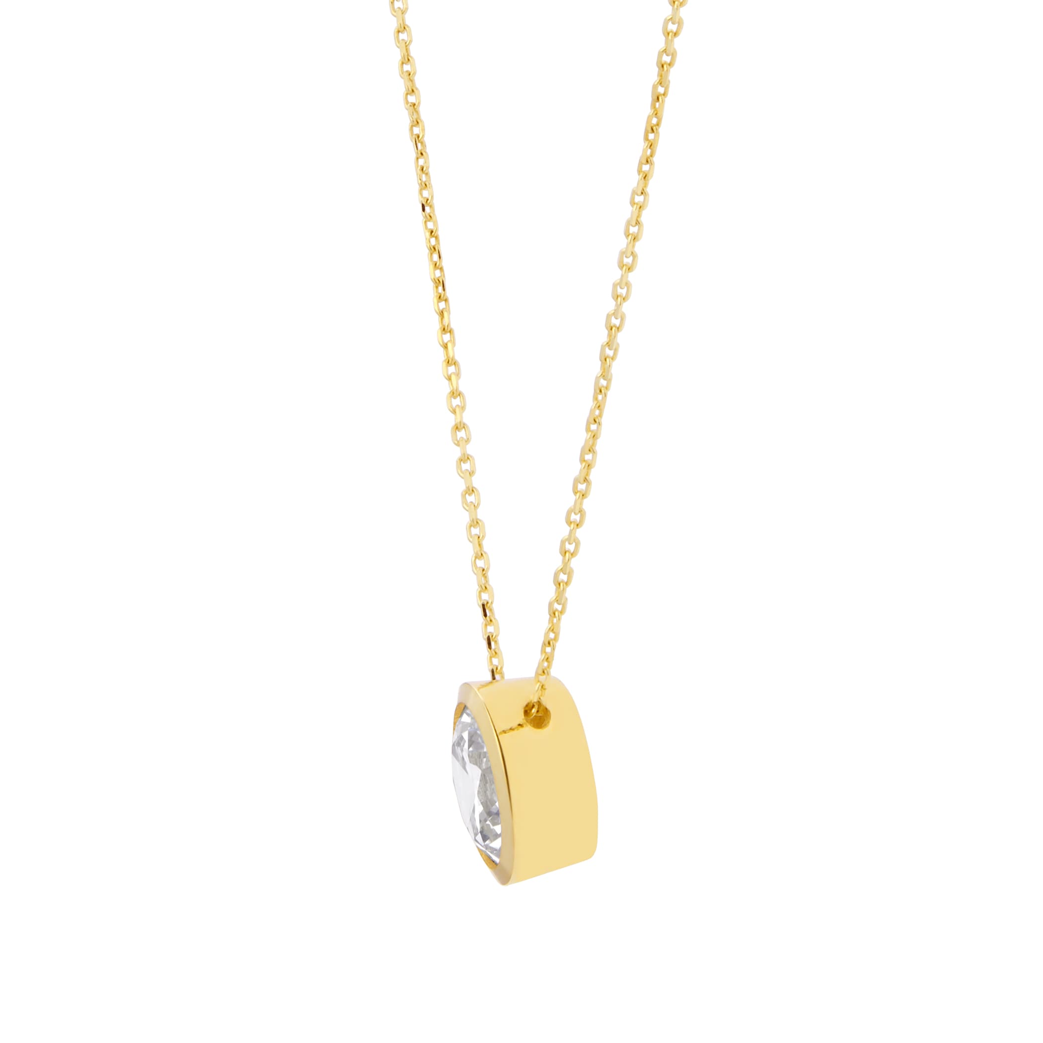 Goldsmiths 9ct Yellow Gold Bezel Set Pendant & Earring Set