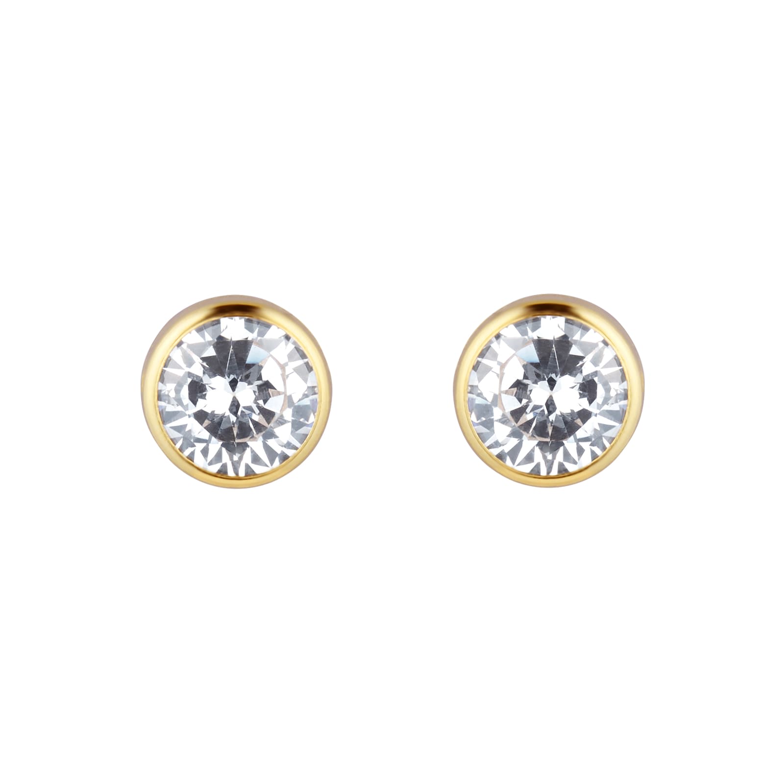 Goldsmiths 9ct Yellow Gold Bezel Set Pendant & Earring Set