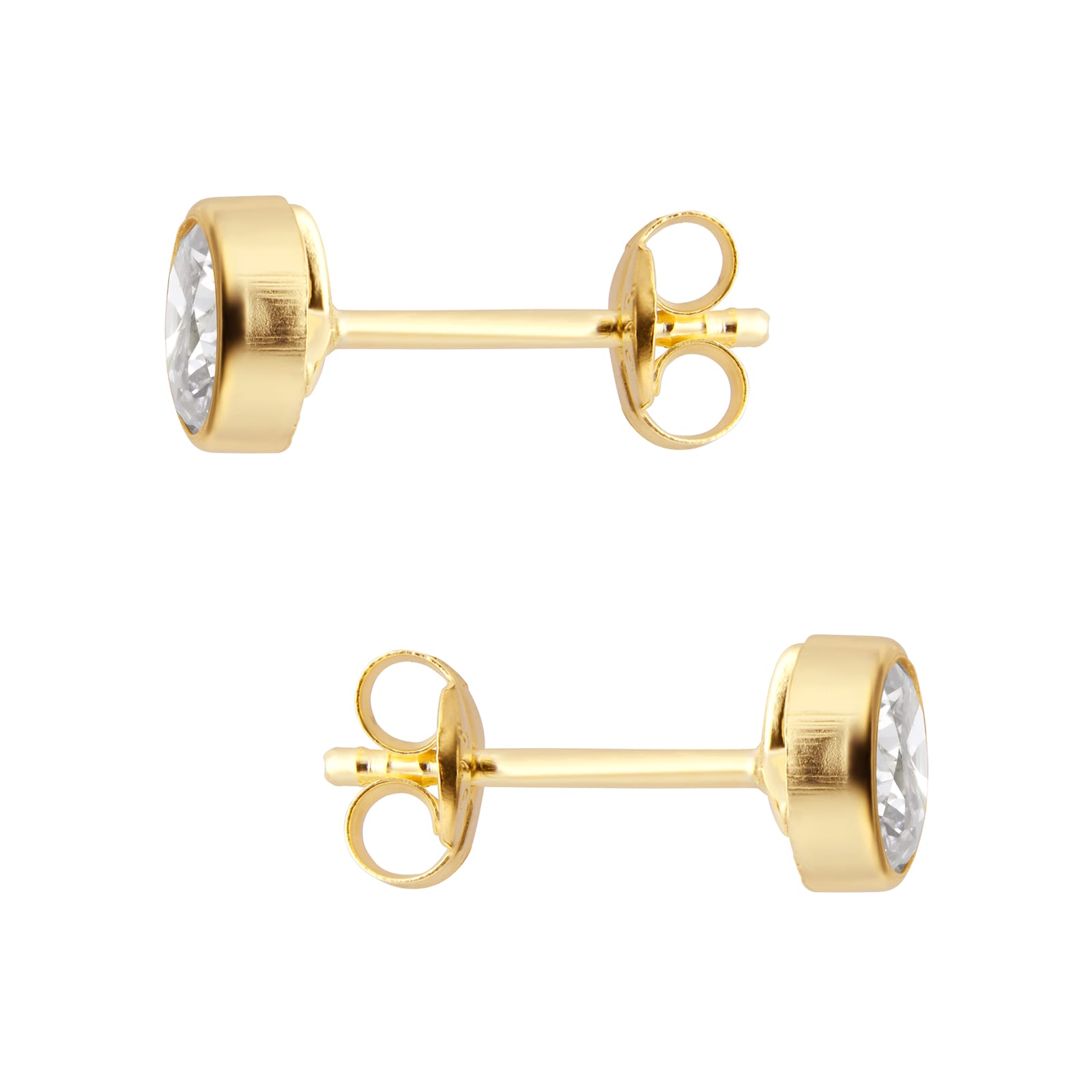 Goldsmiths 9ct Yellow Gold Bezel Set Pendant & Earring Set