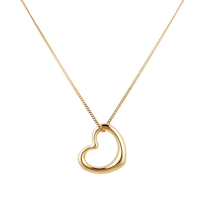 Goldsmiths 18ct Yellow Gold Open Heart Floating Pendant