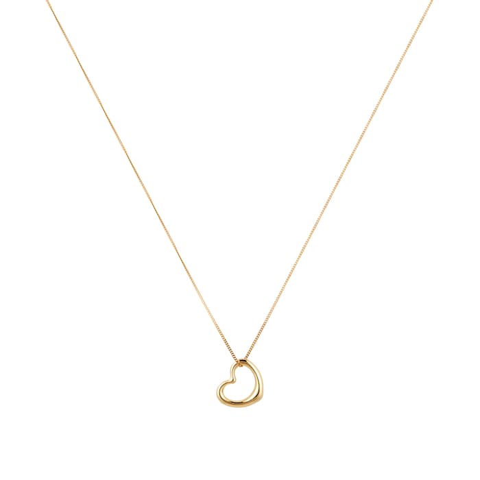 Goldsmiths 18ct Yellow Gold Open Heart Floating Pendant