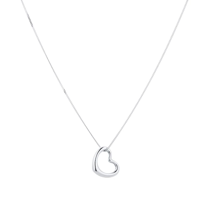 Goldsmiths 18ct White Gold Open Heart Floating Pendant