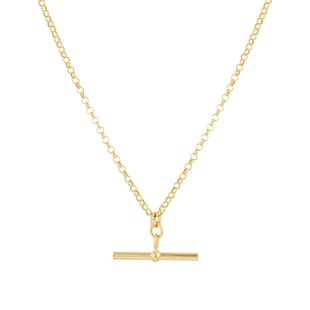 Goldsmiths 9ct Yellow Gold T-Bar Pendant