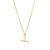 Goldsmiths 9ct Yellow Gold T-Bar Pendant