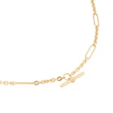 Goldsmiths 9ct Yellow Gold Figaro T-Bar Chain Necklace