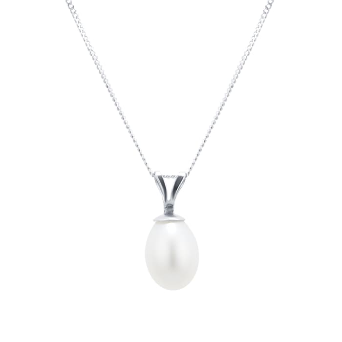 Goldsmiths 9ct Gold Freshwater Pearl Pendant and Earring Set