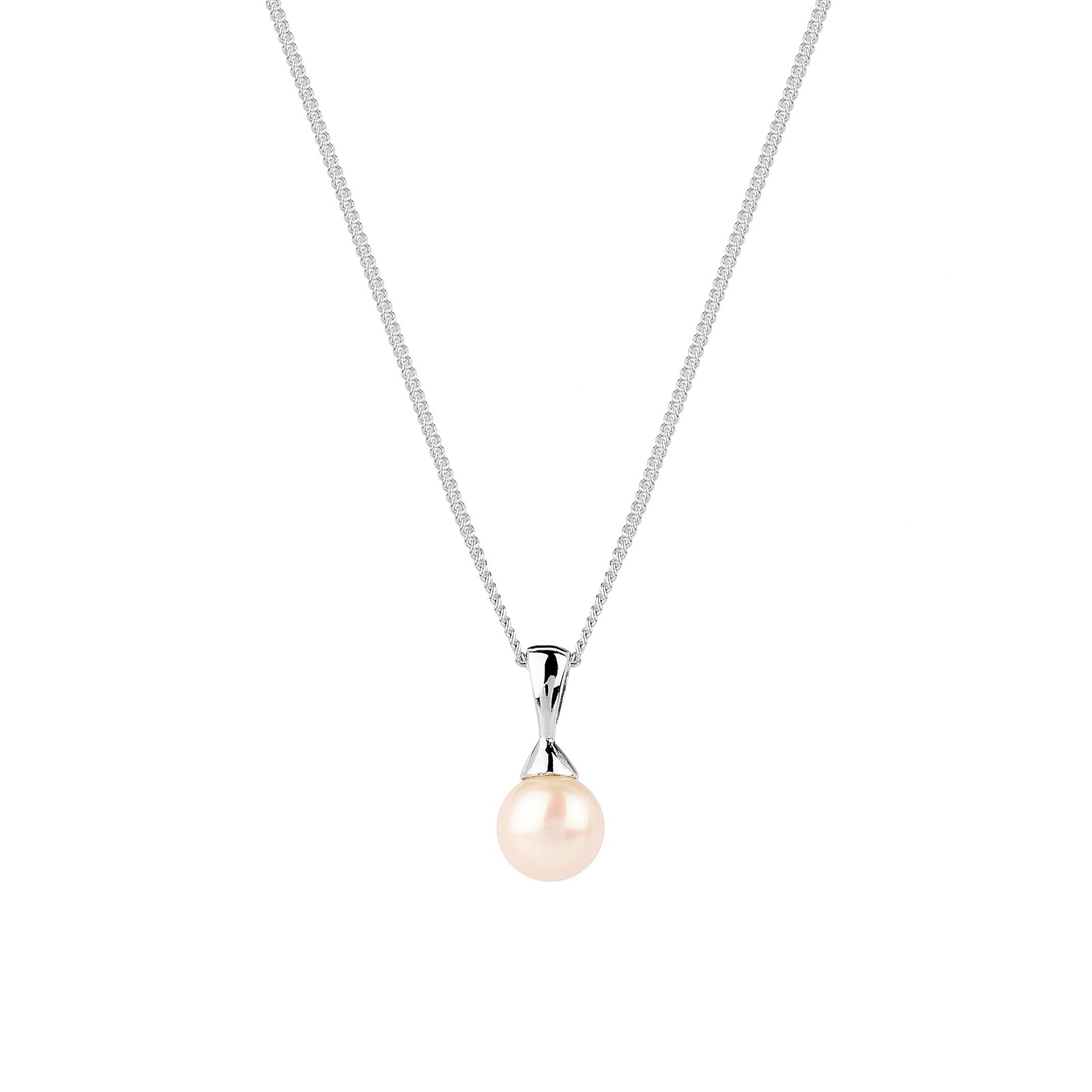 Goldsmiths 9ct White Gold 6mm Fresh Water Pearl Pendant