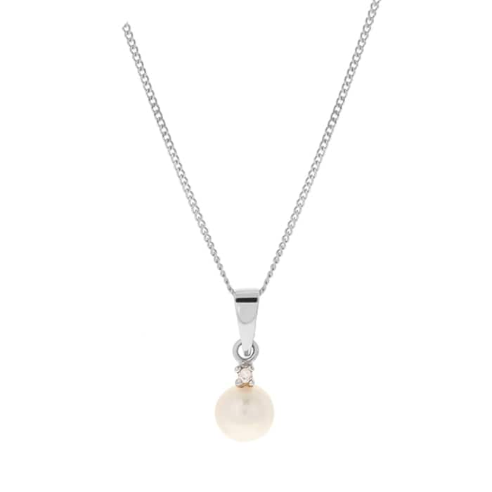 Goldsmiths 9ct White Gold Pearl Pendant