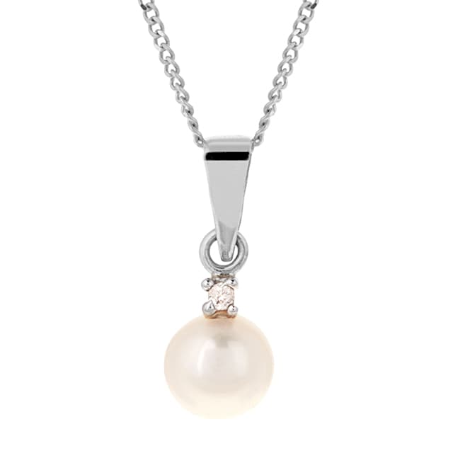 Goldsmiths 9ct White Gold Pearl Pendant