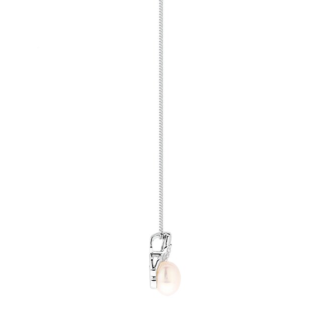 Goldsmiths Sterling Silver Fresh Water Pearl Twist Pendant