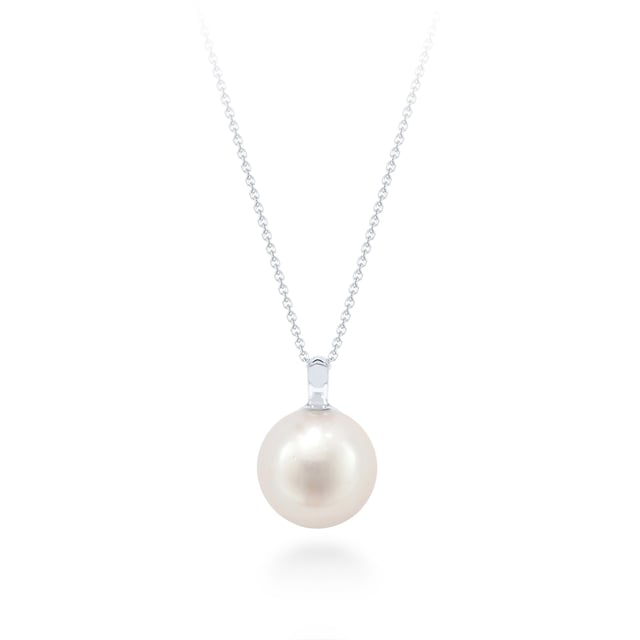 Mappin & Webb 18ct White Gold 10mm White Freshwater Pearl Pendant