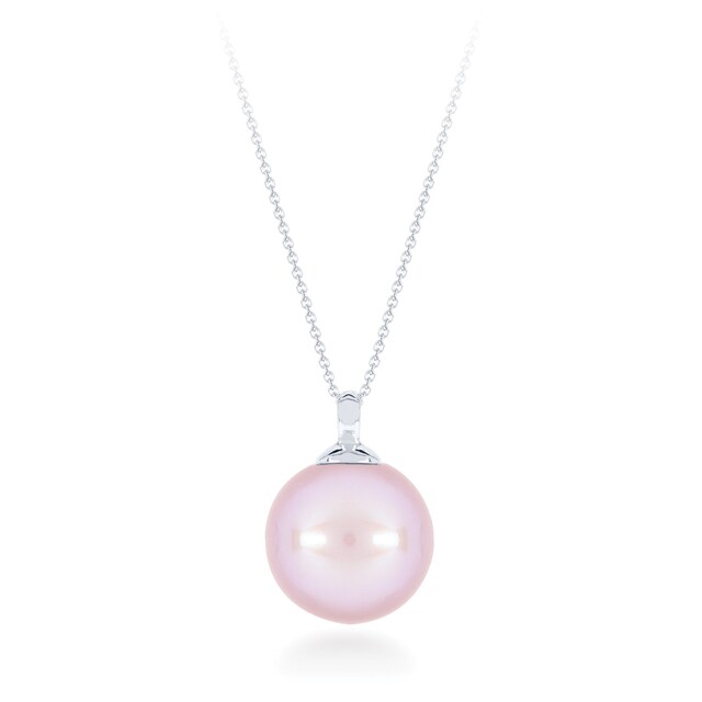 Mappin & Webb 18ct White Gold 10mm Pink Freshwater Pearl Pendant