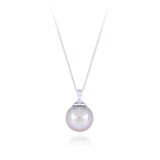 Mappin & Webb 18ct White Gold 10mm Grey Freshwater Pearl Pendant