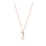 Goldsmiths 9ct White And Rose 7-7.5mm Pearl 0.015ct Diamond Pendant