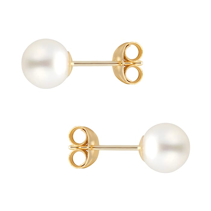 Goldsmiths 9ct Yellow Gold Graduated Pearl Strand and Stud Set