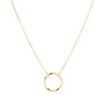 Mappin 
Webb 18ct Yellow Gold Fluid Diamond Cut Circle Pendant