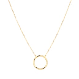 14520039 - 18ct Yellow Gold Fluid Diamond Cut Circle Pendant
