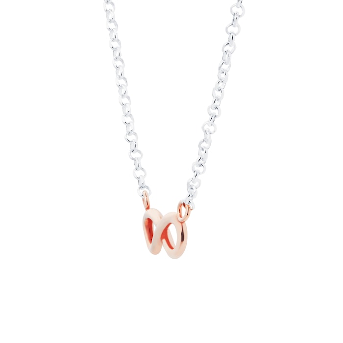 Goldsmiths Silver And Rose Gold Plated Infinity Pendant