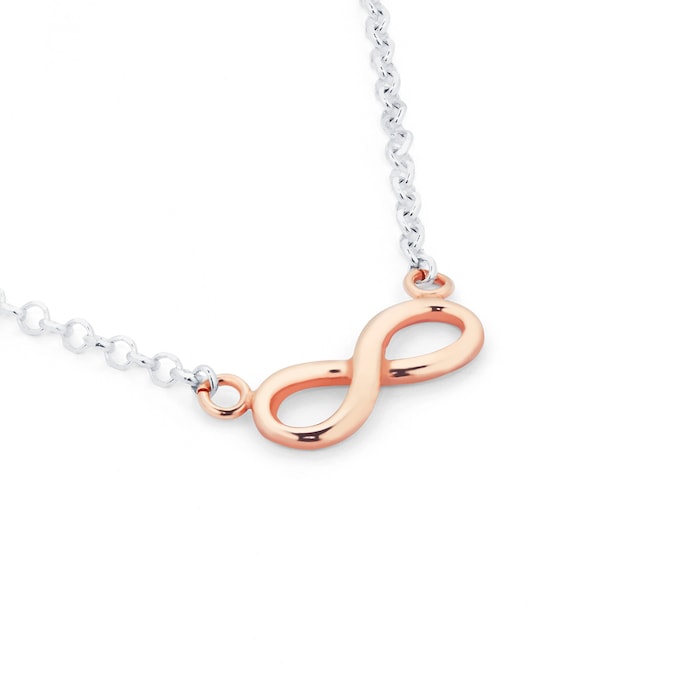 Goldsmiths Silver And Rose Gold Plated Infinity Pendant