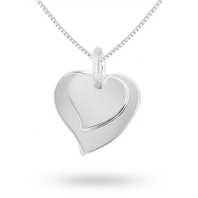 Goldsmiths Silver Double Heart Charm Pendant