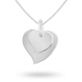 Goldsmiths Silver Double Heart Charm Pendant