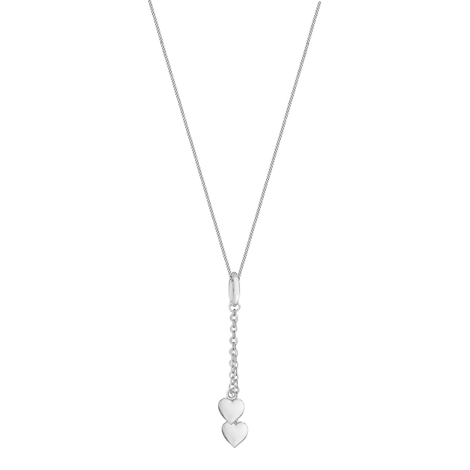 Goldsmiths Sterling Silver Double Heart Necklace