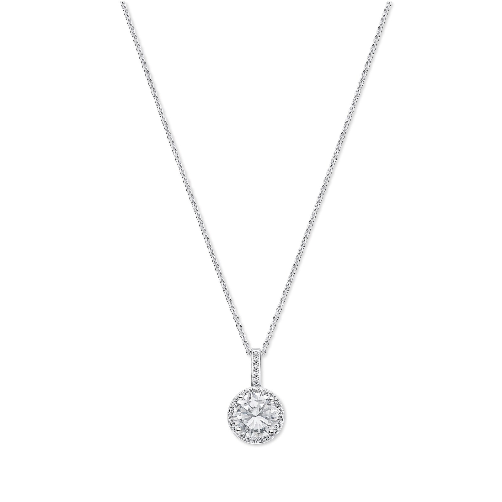 Goldsmiths Sterling Silver Plated Halo Pendant