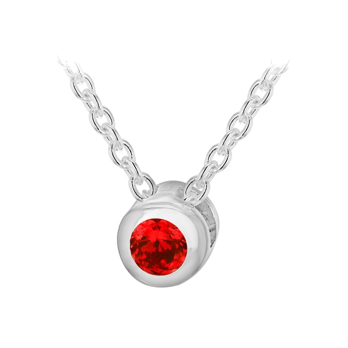 Goldsmiths Silver January Red Cubic Zirconia Pendant