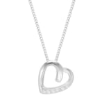 Goldsmiths Sterling Silver Cubic Zirconia Heart Pendant