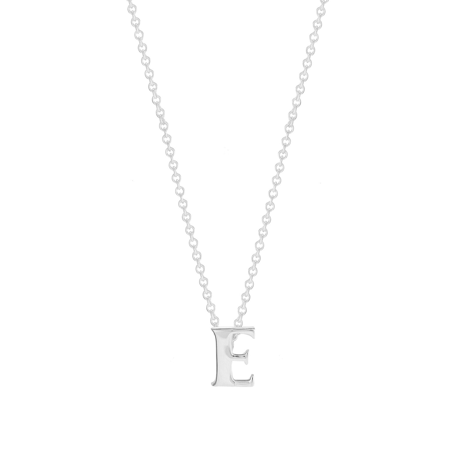 Goldsmiths Sterling Silver Letter E Pendant