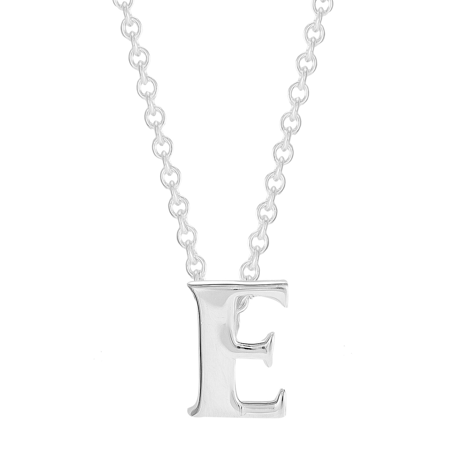 Goldsmiths Sterling Silver Letter E Pendant