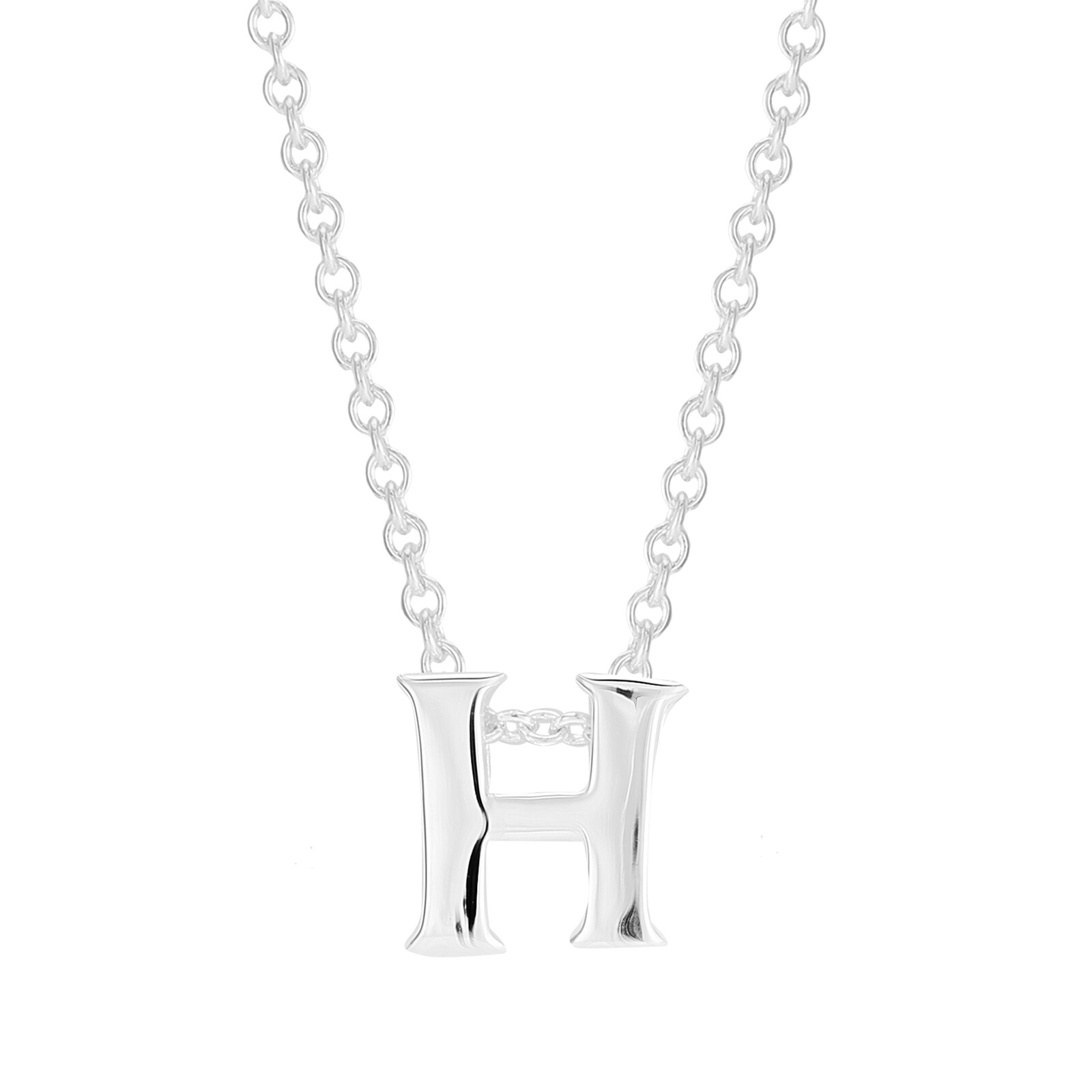 Goldsmiths Sterling Silver Letter H Pendant