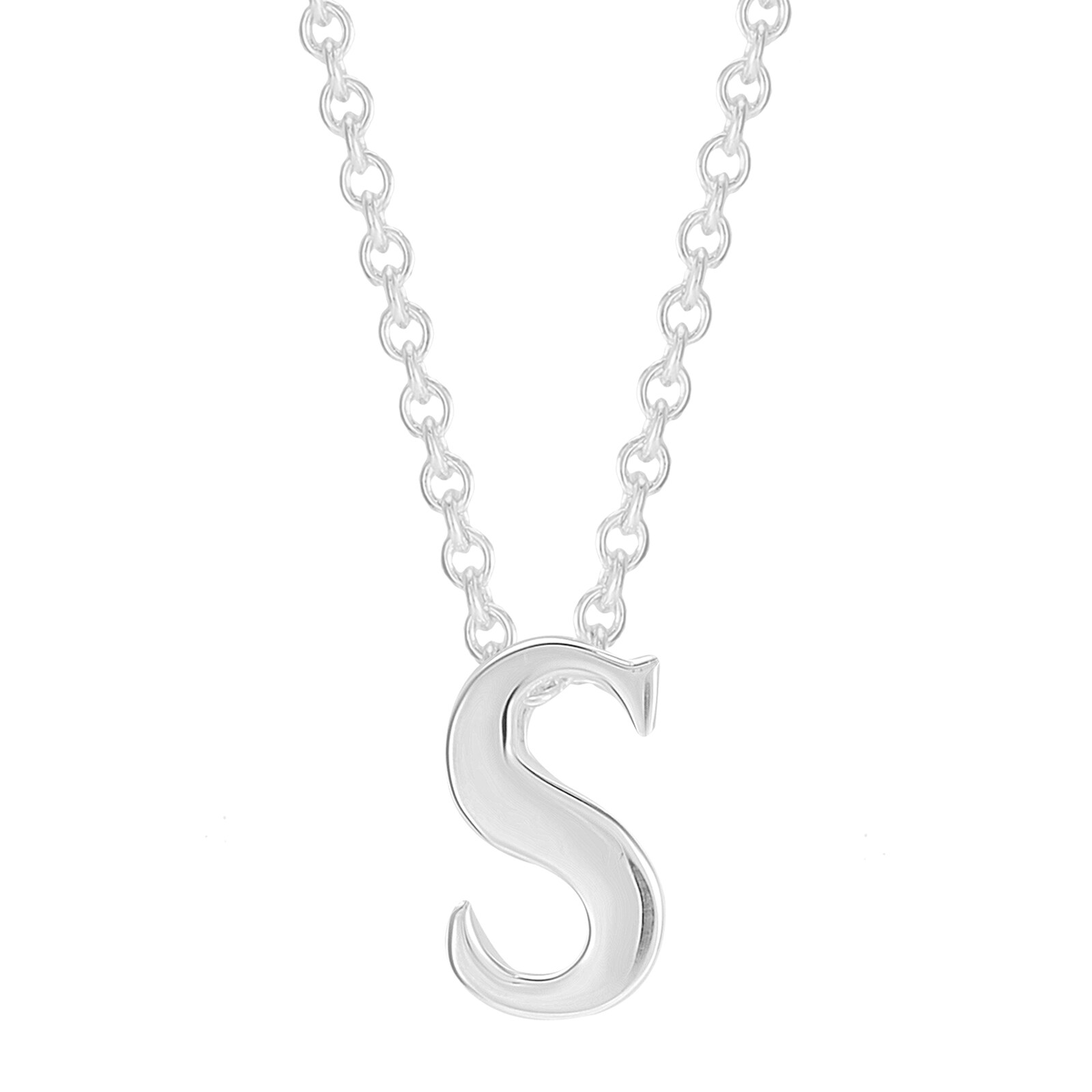 Goldsmiths Sterling Silver Letter S Pendant