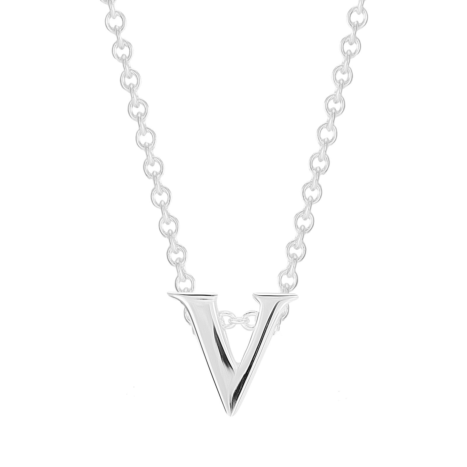 Goldsmiths Sterling Silver Letter V Pendant