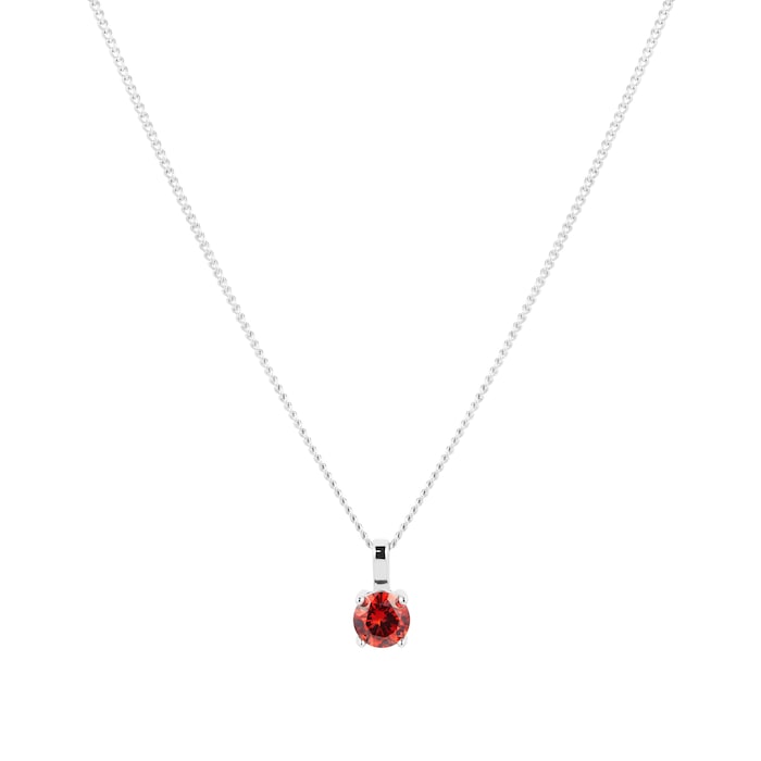 Goldsmiths Silver January Red Cubic Zirconia Pendant