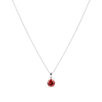Goldsmiths Silver January Red Cubic Zirconia Pendant