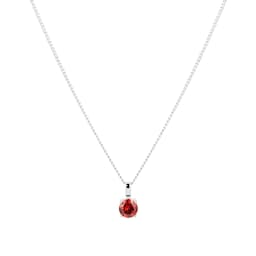 14700224 - Silver January Red Cubic Zirconia Pendant