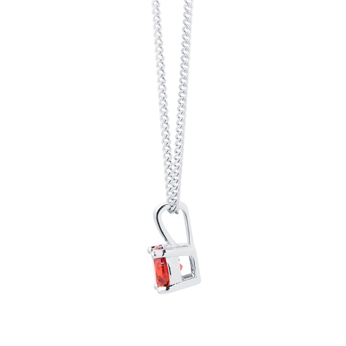 Goldsmiths Silver January Red Cubic Zirconia Pendant