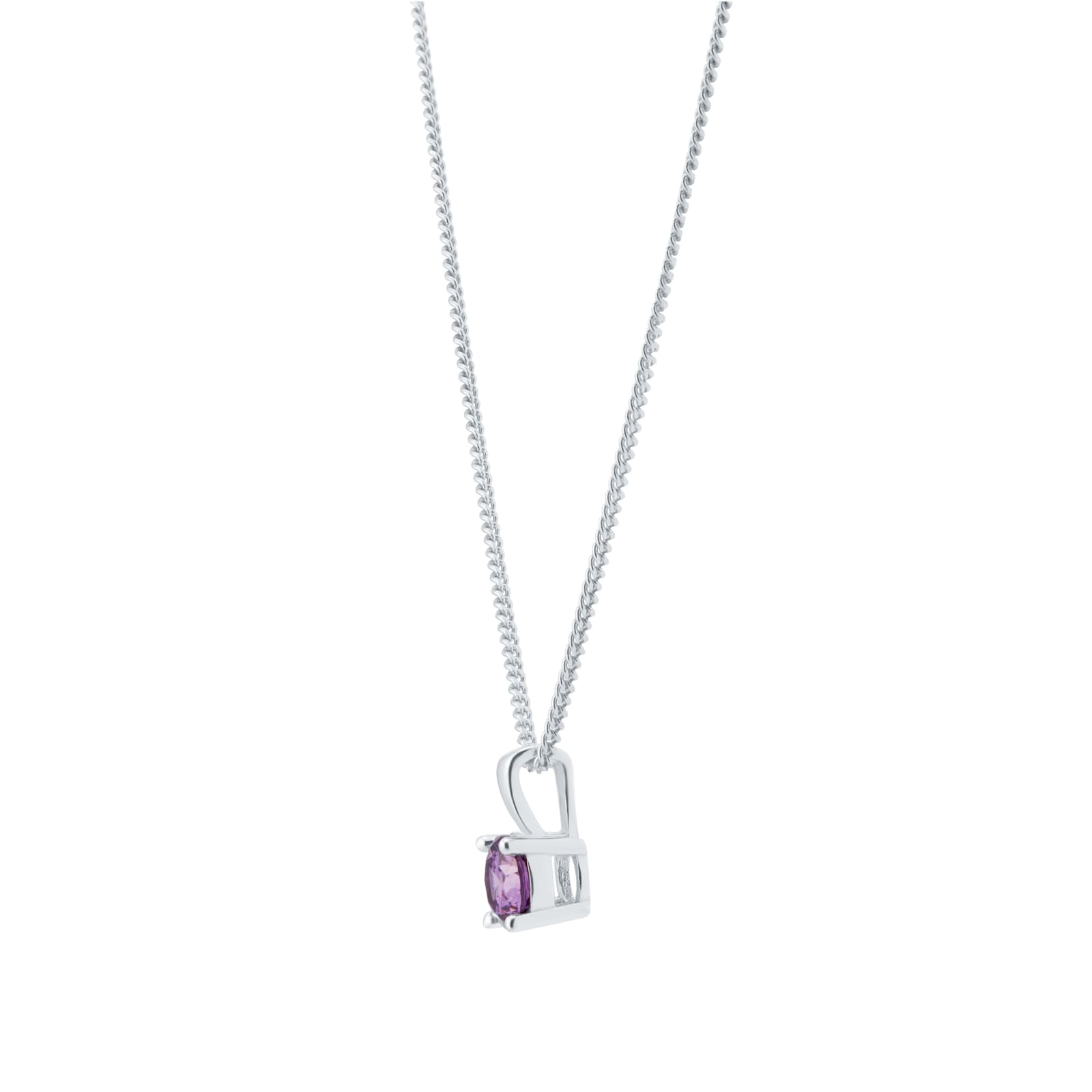 Goldsmiths Silver February Purple Cubic Zirconia Pendant Goldsmiths Silver February Purple Cubic Zirconia Pendant