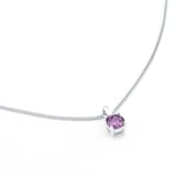 Goldsmiths Silver February Purple Cubic Zirconia Pendant