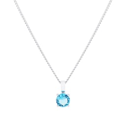 14700226 - Silver March Aqua Cubic Zirconia Pendant