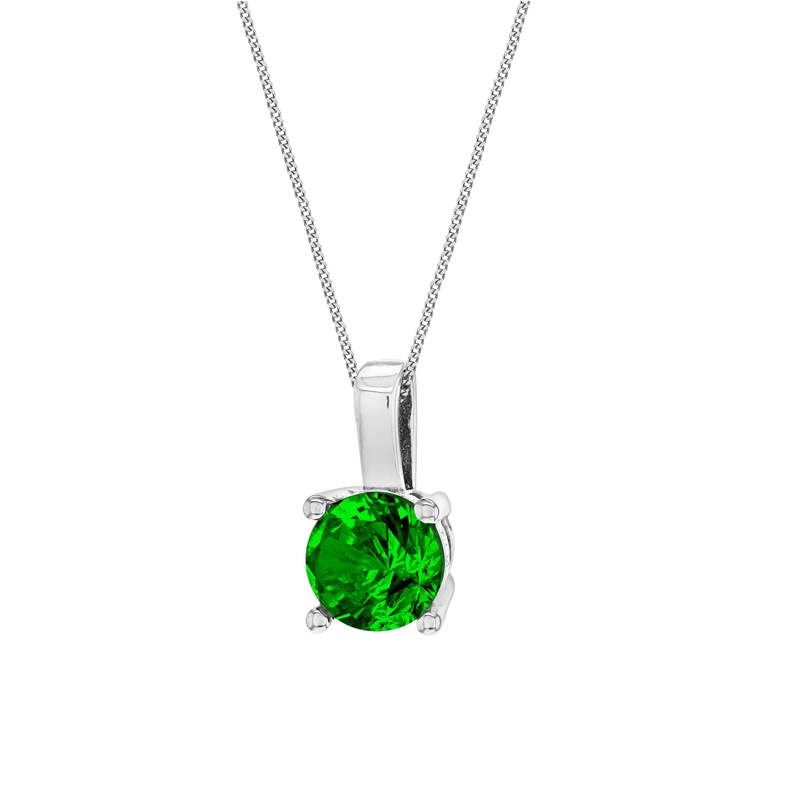 Silver May Green Cubic Zirconia Pendant
