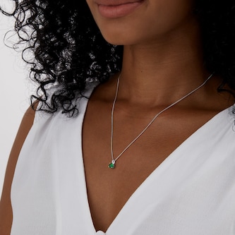 Goldsmiths Silver May Green Cubic Zirconia Pendant Goldsmiths Silver May Green Cubic Zirconia Pendant
