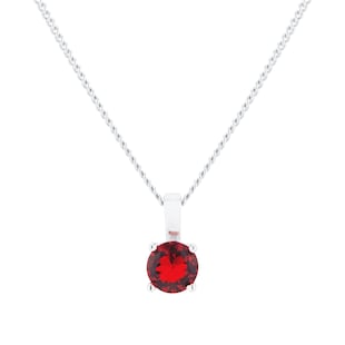 Goldsmiths Silver July Red Cubic Zirconia Pendant